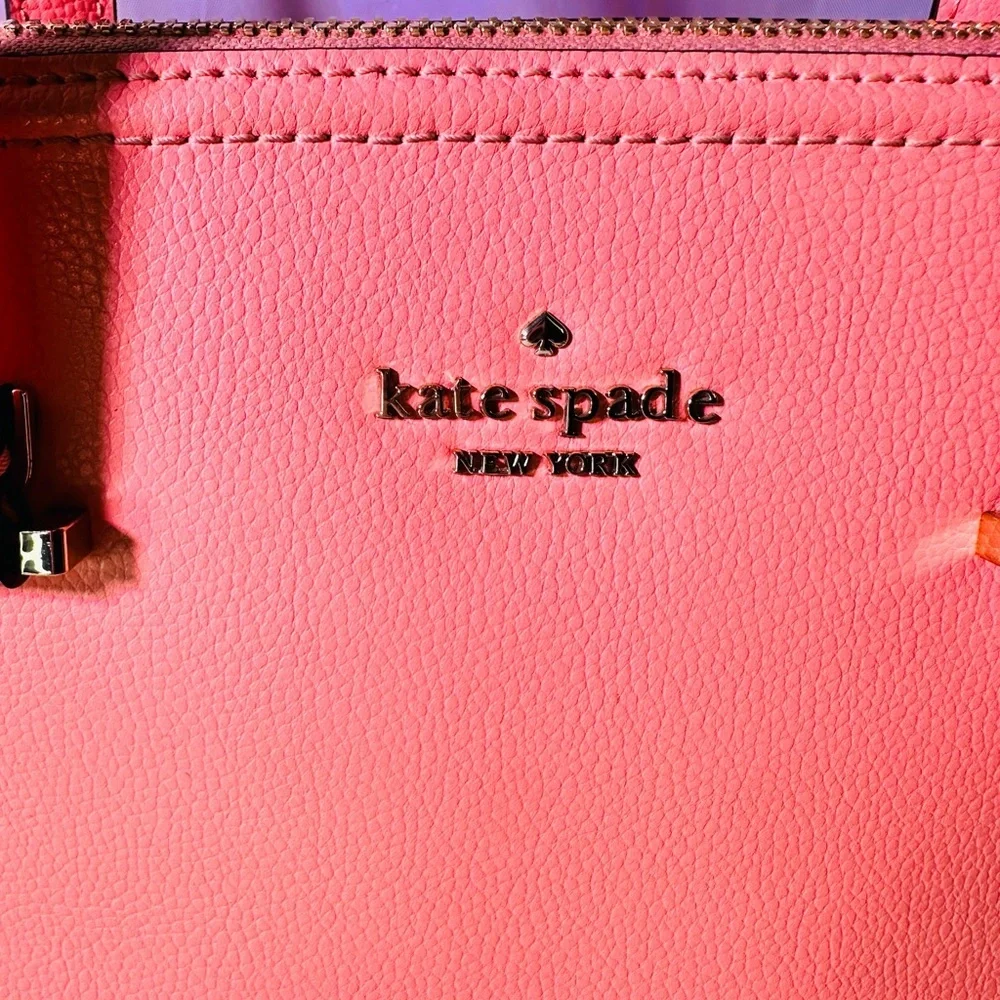 kate spade Coral Pink Leather Dome Tote